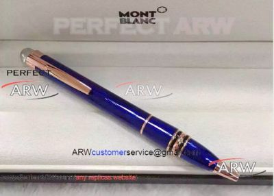 Perfect Replica AAA Montblanc Starwalker Rose Gold Clip Blue Ballpoint Pen